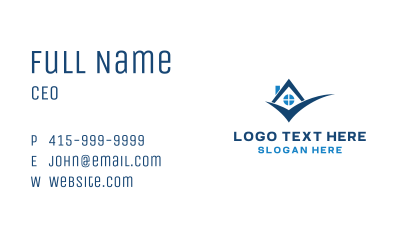 Blue Check House Business Card Image Preview