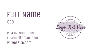 Watercolor Emblem Wordmark Business Card Image Preview