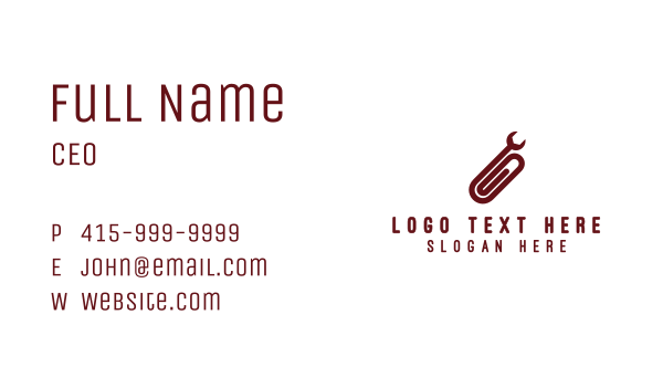 Clip Wrench Business Card Design Image Preview