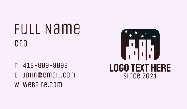 Night City Structure Business Card Design Image Preview