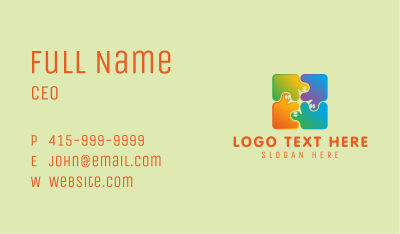 Child Nursery Puzzle Business Card Image Preview