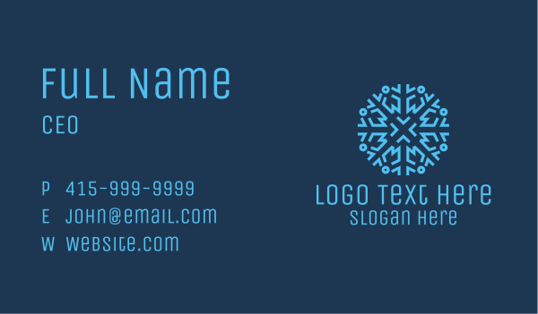 Ice Frost Snowflake Business Card Design Image Preview