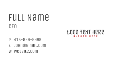 Japanese Style Wordmark Business Card Image Preview