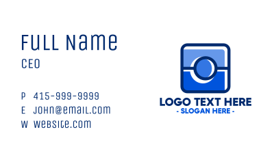 Blue Camera Photography App Business Card Image Preview