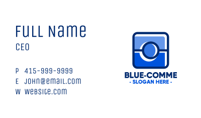 Blue Camera Photography App Business Card Image Preview