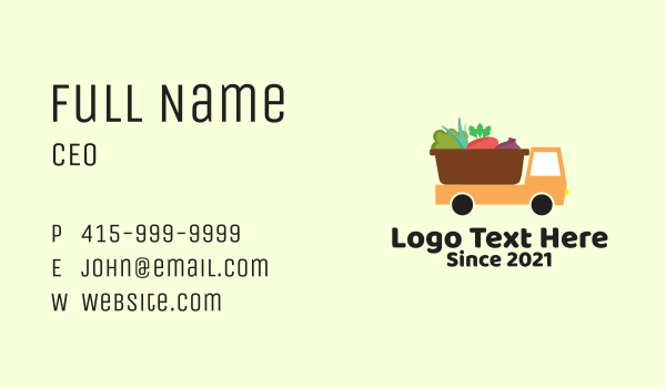 Fresh Harvest Delivery  Business Card Design Image Preview