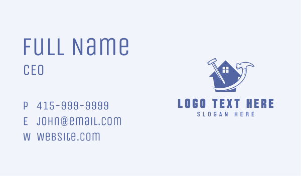 Hammer Home Builder Business Card Design Image Preview