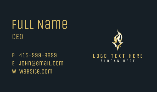 Flame Torch Star Agency Business Card Design Image Preview