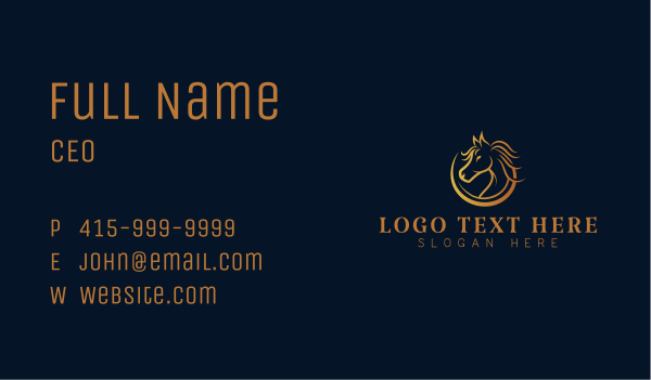 Horse Stallion Equestrian Business Card Design Image Preview