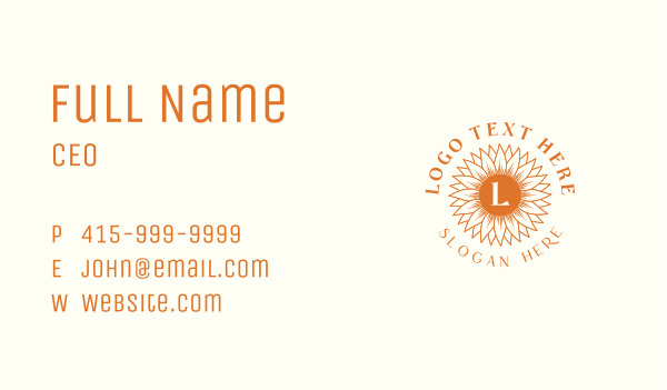 Organic Sunflower Plant Business Card Design Image Preview