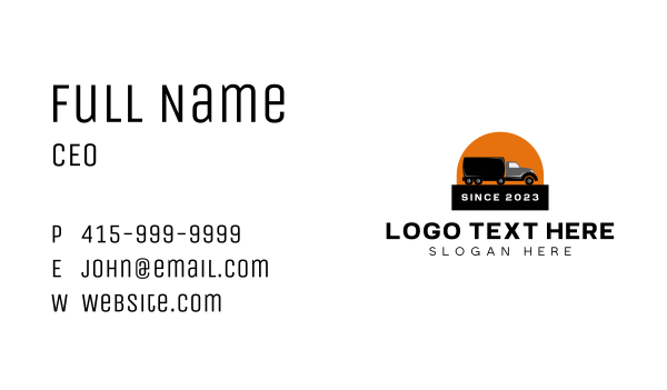 Truck Freight Logistics Business Card Design Image Preview