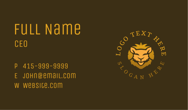 Wild Gold Lion Business Card Design Image Preview