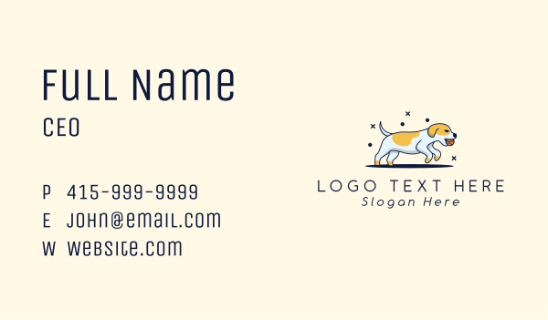 Playing Dog Pet Business Card Design Image Preview