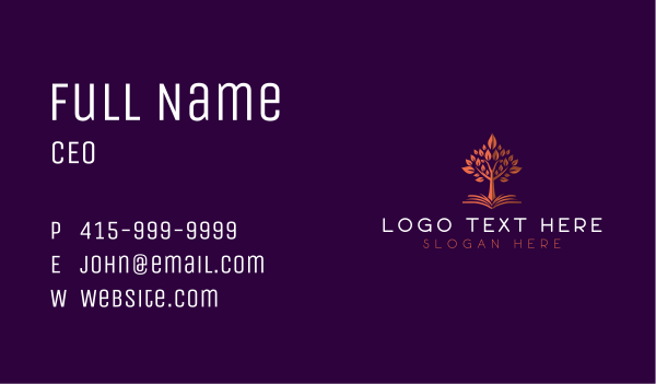 Book Tree Knowledge Business Card Design Image Preview