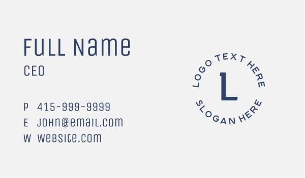 Blue Generic Lettermark  Business Card Design Image Preview