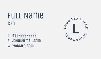 Blue Generic Lettermark  Business Card Image Preview