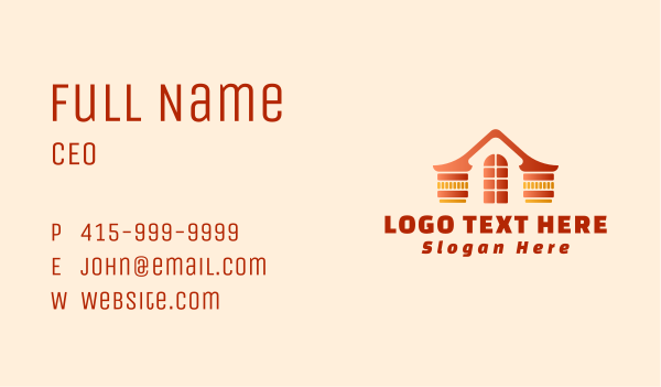 Asian House Roof Business Card Design Image Preview
