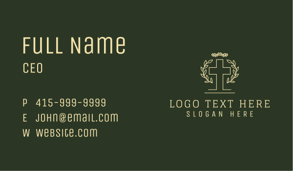 Wreath Cross Thorns Business Card Design Image Preview