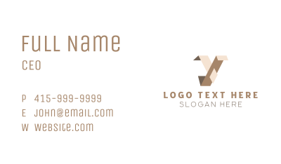 Origami Builder Structure Letter Y Business Card Image Preview