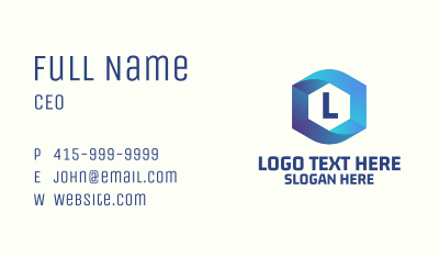 Professional Hexagon Loop Letter Business Card