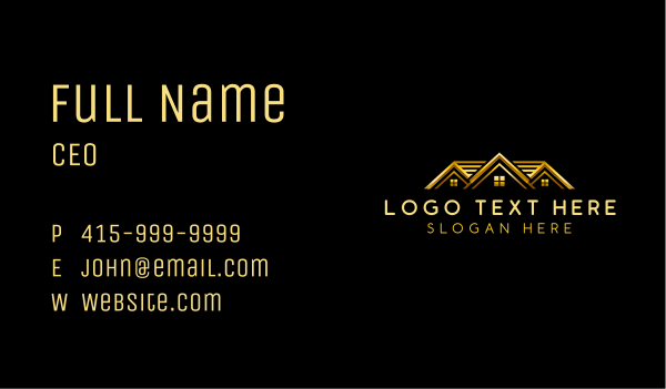 Realty Roof House Business Card Design Image Preview