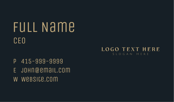 Luxury Brand Wordmark Business Card Design Image Preview