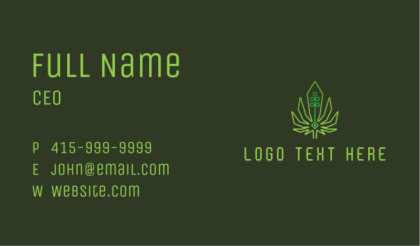 Green Cyber Weed Business Card Design Image Preview
