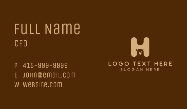 Animal Bear Cub Business Card Design Image Preview