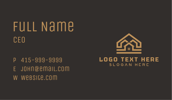 Gold Home Roofing Business Card Design Image Preview