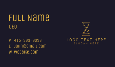 Luxury Gold Letter Z Business Card Image Preview