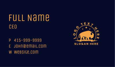 Gold Bison Bull Business Card Image Preview