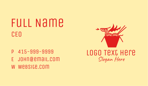 Asian Dragon Ramen  Business Card Design Image Preview