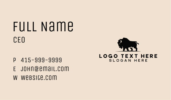 Tough Bison Farm Business Card Design Image Preview