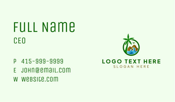 Palm Tree Beach Resort Business Card Design Image Preview