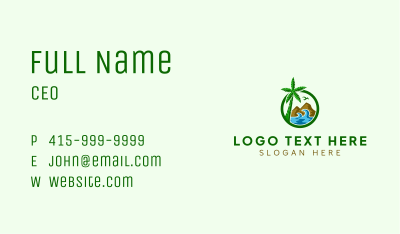 Palm Tree Beach Resort Business Card Image Preview