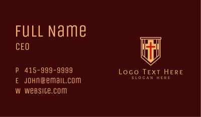 Worship Crucifix Banner Business Card Image Preview
