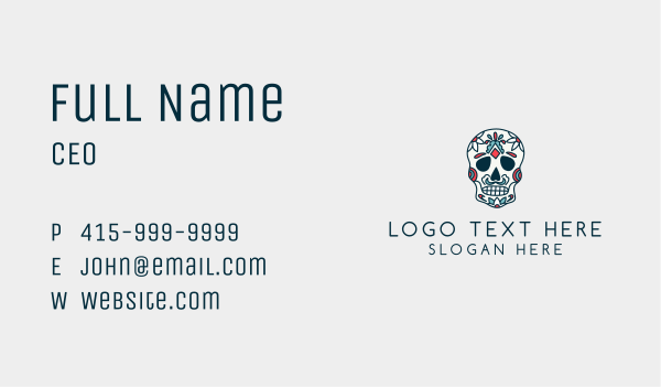 Mexican Calavera Festival  Business Card Design Image Preview