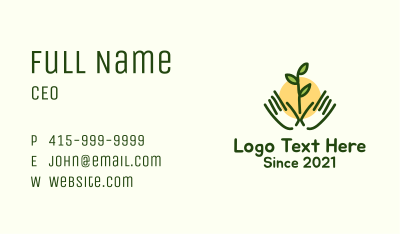 Hands Gardening Plant  Business Card Image Preview