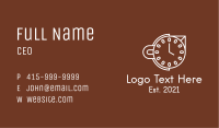 White Cup Clock  Business Card Image Preview