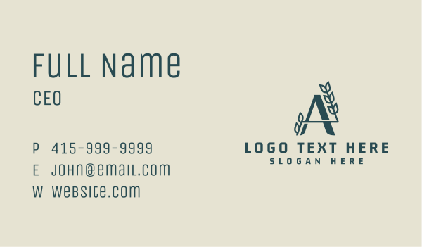 Agriculture Farm Letter A Business Card Design Image Preview