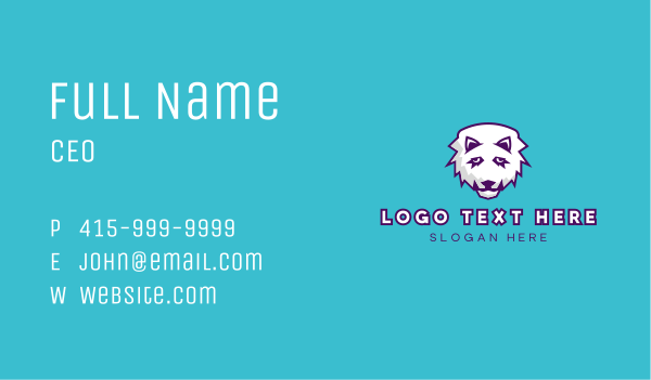 White Wolf Mascot  Business Card Design Image Preview