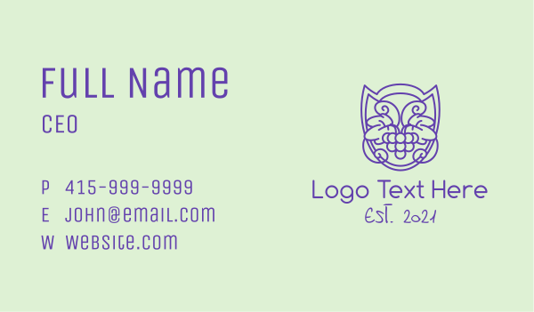 Grape Orchard Badge Business Card Design Image Preview