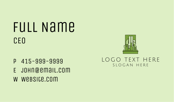 Green City Skyline  Business Card Design Image Preview