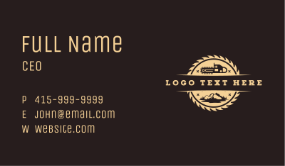 Woodcutting Chainsaw Forest Business Card Image Preview