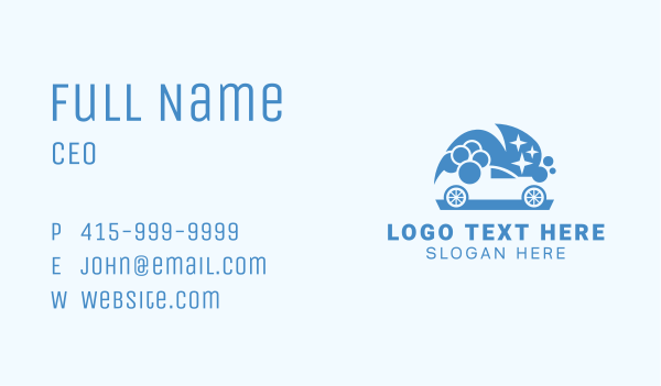 Blue Bubble Car Wash Business Card Design Image Preview