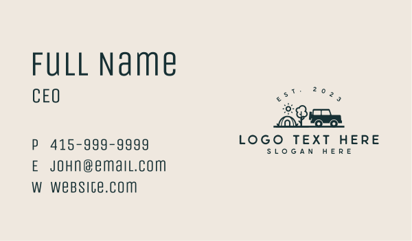 Adventure Jeep Camp Business Card Design Image Preview