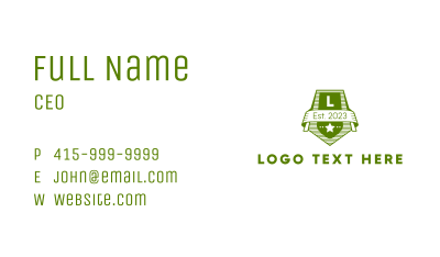 Green Military Letter Business Card Image Preview