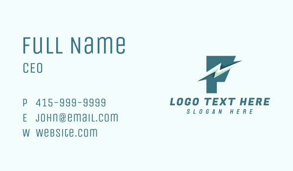 Lightning Delivery Letter P  Business Card Design Image Preview