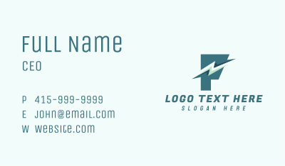 Lightning Delivery Letter P  Business Card Image Preview