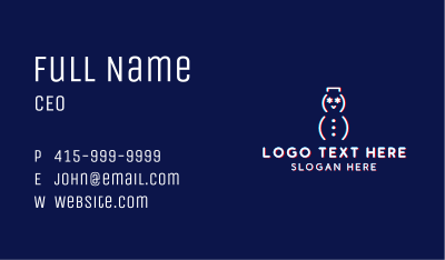 Glitchy Snowman Outline Business Card